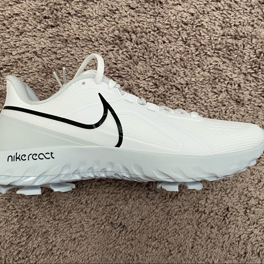 Nike React Infinity Pro Golf Shoes NWOB White Metallic Platinum Black Size 9